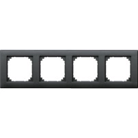 M-PLAN frame, 4-gang anthracite