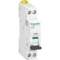 SCHNEIDER ELECTRIC Miniature circuit breaker, Acti9 iC40N, 1P+N, 4 A, C curve