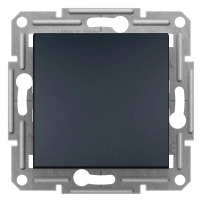 Двуполюсен ключ, Антрацит Asfora-2pole switch-10AX screwless ant
