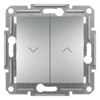 SCHNEIDER ELECTRIC Switch 2 gang, aluminum, Asfora