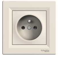 SCHNEIDER ELECTRIC Single socket outlet with pin earth, Asfora, 16A cream