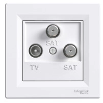 SCHNEIDER ELECTRIC TV-SAT-SAT ending socket, Asfora, 1dB, white