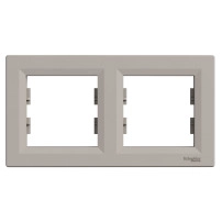Рамка двойна хоризонт., Бронз Asfora-horizontal 2-gang frame-Bronze