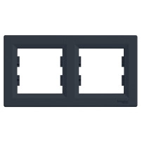 SCHNEIDER ELECTRIC Horizontal 2-gang Asfora, frame-anthracite