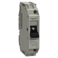 SCHNEIDER ELECTRIC Thermal magnetic circuit protector, 1P, 5A, Id=66A