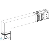 Elbow, Canalis KSA1000, алуминий, 1000A, side A made to measure, to go downward, 3L+N+PE, бял RAL9001