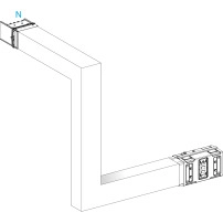 Multiple, Canalis KSA1000, алуминий, 1000A, all sides made to measure, upward then turns right, 3L+N+PE, бял RAL9001