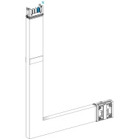 Elbow, Canalis KSA250, алуминий, 250A, sides A/B made to measure, 1 fire barrier, to go upward, 3L+N+PE, бял RAL9001