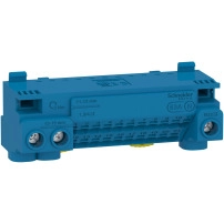 Neutral terminal block, Linergy, screw and screwless terminals, 24 holes, 3x25 mm? + 21x4 mm?, with jumper
