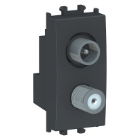 Easy Styl, TV-SAT ending outlet, 1 module, black