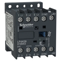 SCHNEIDER ELECTRIC Contactor, 3P, AC-3/AC-3e, 440V, 9A, 1NC aux, 24V DC low consumption coil