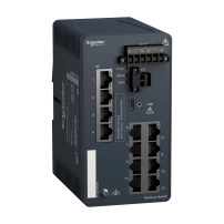 Управляван суич Modicon - 8 порта за мед + 4 Gigabit порта за мед