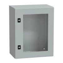 Табло Spacial CRN с прозрачна врата без монтажна плоча, H500xW400xD250 IP66 IK08 RAL7035..