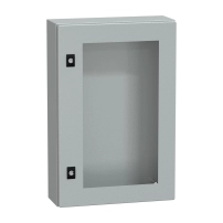 Табло Spacial CRN с прозрачна врата без монтажна плоча, H600xW400xD150 IP66 IK08 RAL7035..