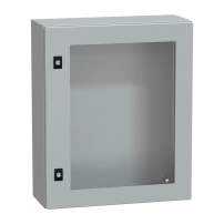 Табло Spacial CRN с прозрачна врата без монтажна плоча, H600xW500xD200 IP66 IK08 RAL7035..