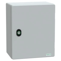 SCHNEIDER ELECTRIC Wall mounted polyester enclosure, plain door, 308x255x160mm, IP66, IK10, RAL 7035