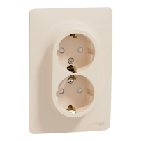Двоен контакт Шуко, Сл. кост Double socket German 2P+E 16A screw