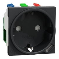 Контакт Шуко + USB C 10.5W, антрацит