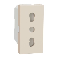 Контактен излаз, New unica, 2P+E, 16A, италиански, със защита, крем