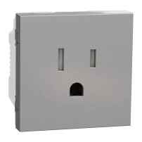 Контакт New unica, 2P+E, американски, 15A, 2 модула, алуминий