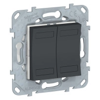 KNX пуш бутон двоен, антрацит, антибакт.