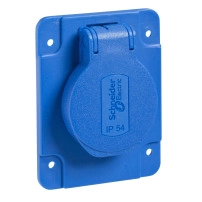 Битов контакт Pratika - 50x50 - 2P + E - 10/16 A - 250V IP54 - син