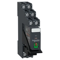 Интерфейс реле с основа, Harmony електромеханични релета, 5A, 2CO, с LED, предварително сглобено, заключващ се тест бутон, 230V AC