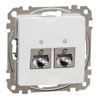 Двоен изход за данни CAT 5E STP, Sedna, RJ45, бял