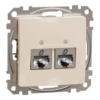 Двоен изход за данни CAT 5E STP, RJ45, крем