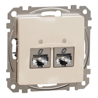 Двоен изход за данни CAT 6A STP, RJ45, крем