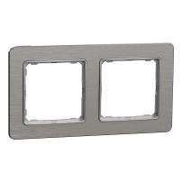 Frame 2 gang Brushed Alu impr