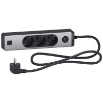 Разклонител 3 Гнезда & 2 USB 1.5M Антрацит/Алуминий