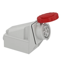 Индустриален контакт за монтаж в табло, Mureva PK, ъглов, 63A,2P+E, 220V, IP67
