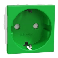 Контакт Шуко с ДЗ German Socket 2P+E 16A shuttered screw, червен