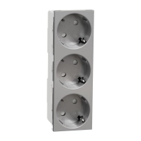 Контакт Шуко с ДЗ German Socket 2P+E 16A shuttered screw, Алуминий