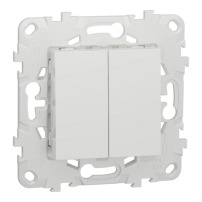 SCHNEIDER ELECTRIC  Socket outlet, New Unica, Schuko, with shutter, 2P+E, 16A, 2 modules, IP44, white