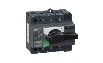 SCHNEIDER ELECTRIC Switch disconnector, INS63 , 63A, standard version with black rotary handle, 4P