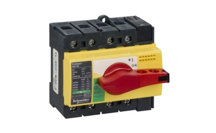 SCHNEIDER ELECTRIC Switch disconnector, Compact INS125, 125A, with black rotary handle, 4P