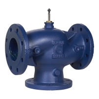 VG311F Globe Valve, 3-Way, DN100, Flanged, Kvs 130 m?/h, Cast Iron Body and Seat, Brass Plug.