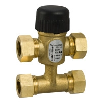 VZ408C Zone Valve, 3-Way with Bypass, PN16, DN15, 15 mm O/D Compression, Kvs 0.4 m?/h, 2.5 mm Stroke.