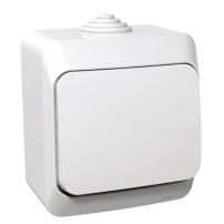 Еднополюсен ключ, бял Switch, 1-pole, white