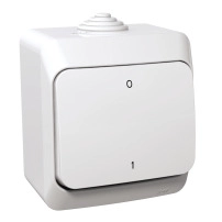 Двуполюсен ключ, бял Switch, 2-pole, white