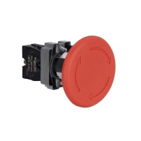 Complete emergency switching off push button, Easy Harmony XB2, metal, red mushroom 60mm, 22mm, turn to release, 1NC