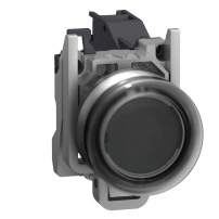 Цялостен бутон, Harmony XB4 - ATEX D, черен с капаче, метален, 22mm, пружинно връщане, 1NO