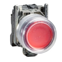 SCHNEIDER ELECTRIC Push button - ATEX D, red projecting with boot, metal, 22mm, spring return, 1NC