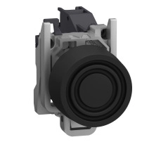 Цялостен бутон, Harmony XB4 - ATEX D, черен с капаче, метален, 22mm,  пружинно връщане, 1NO