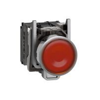 SCHNEIDER ELECTRIC Бутон, светещ, оранжев, метален, 22mm, LED, 1NO+1NC, 110-120VAC