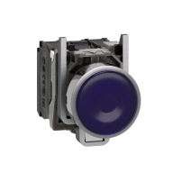 SCHNEIDER ELECTRIC Бутон светещ син, 22mm, LED, 1NO+1NC, 110..120V AC