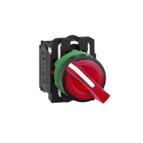 Превключвател 2-поз., светещ, червен Ill Sel Switch plast red 22mm 2pos 24V