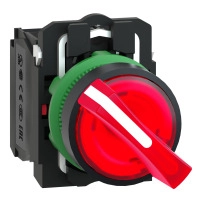 Ill Sel Switch plast red 22mm 2pos 230V